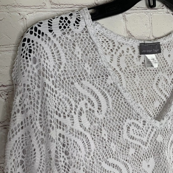 Jordyn Taylor Womens White See-Through Swim Coverup Size XL - Picture 3 of 10